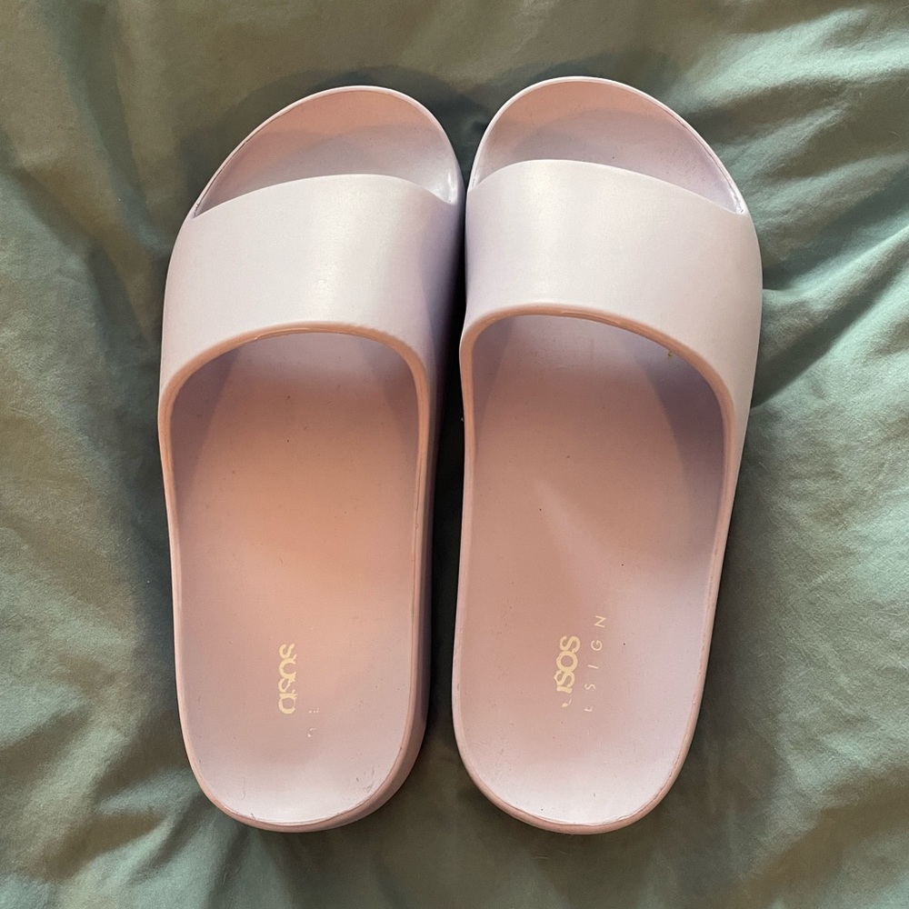 ASOS February flatform slider in lilac